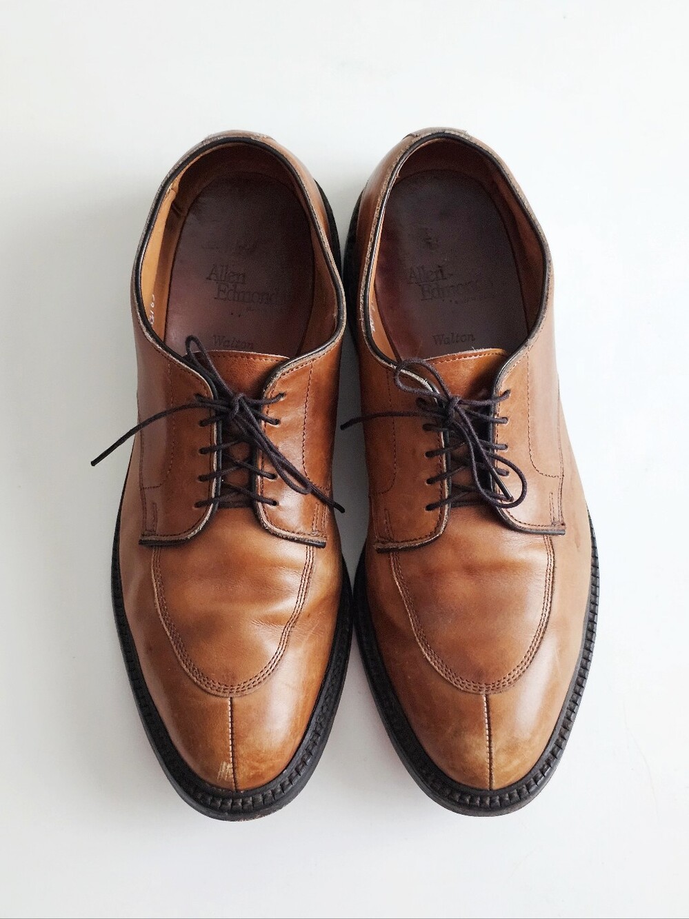 Allen Edmonds Walton 10.5 C Brown Leather Split Toe Derby Dress Shoes USA
